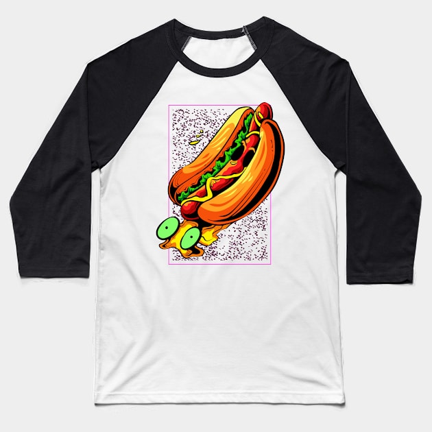 Hotdog monsters Baseball T-Shirt by Ihsanmtsm Illustration